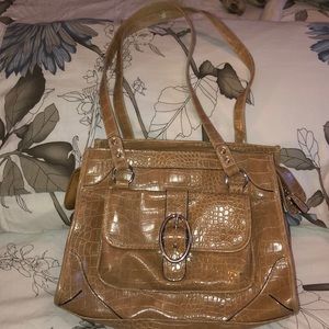 Tan alligator purse